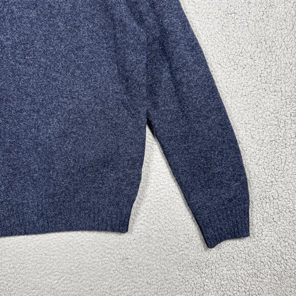 J Crew Sweater Mens Size Large Marled Indigo 1/2 Zip High Neck 100% Lambswool - Picture 4 of 12
